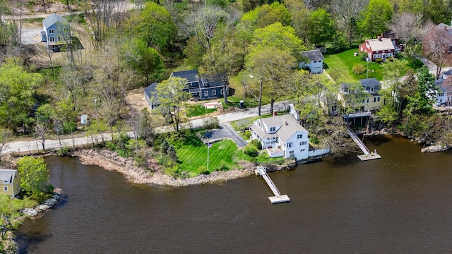 drone / aerial view of a large body of water