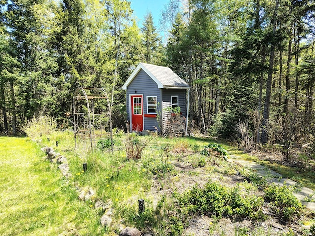 view of shed
