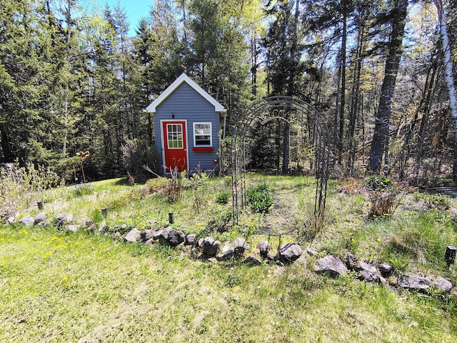 view of shed