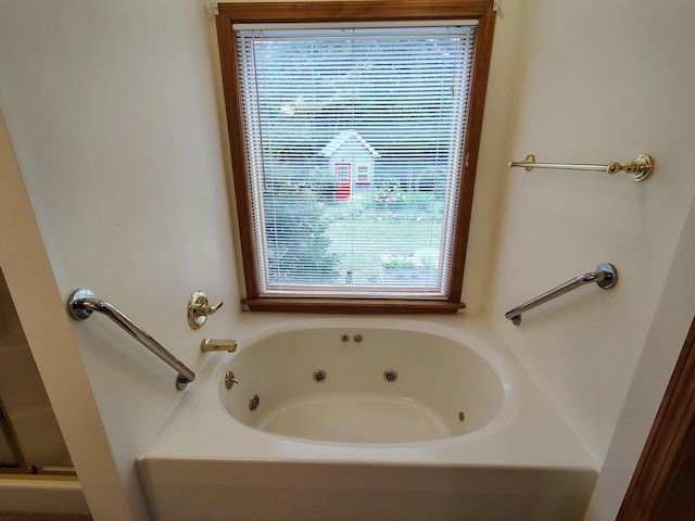 100 Weber Ln, Calais, ME 04619 - bathroom with a jetted tub and a shower with shower door