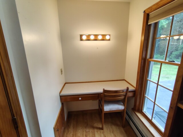 100 Weber Ln, Calais, ME 04619 - office featuring wood finished floors and a baseboard radiator