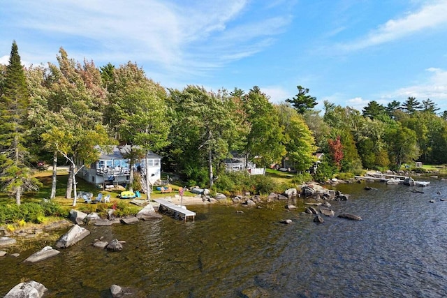 567 Phinney Farm Rd, Lincoln, ME 04457 - water view with a dock