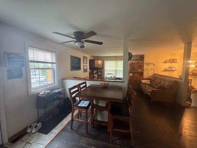 20 Oak Ridge Dr, Chelsea, ME 04330 - dining space featuring ceiling fan