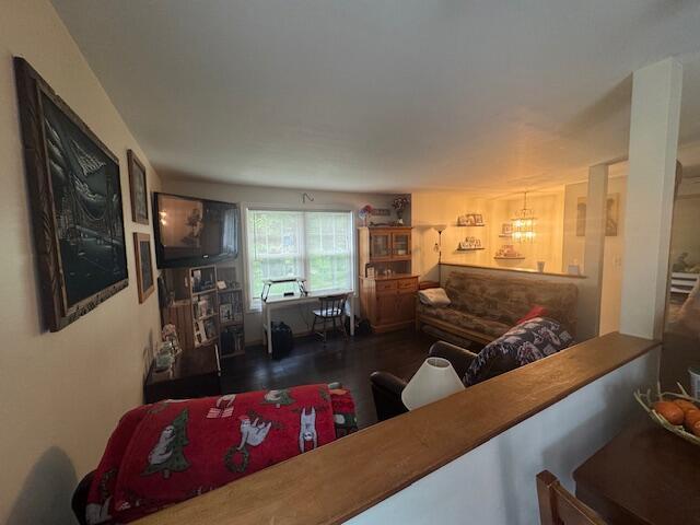 20 Oak Ridge Dr, Chelsea, ME 04330 - living room featuring a chandelier