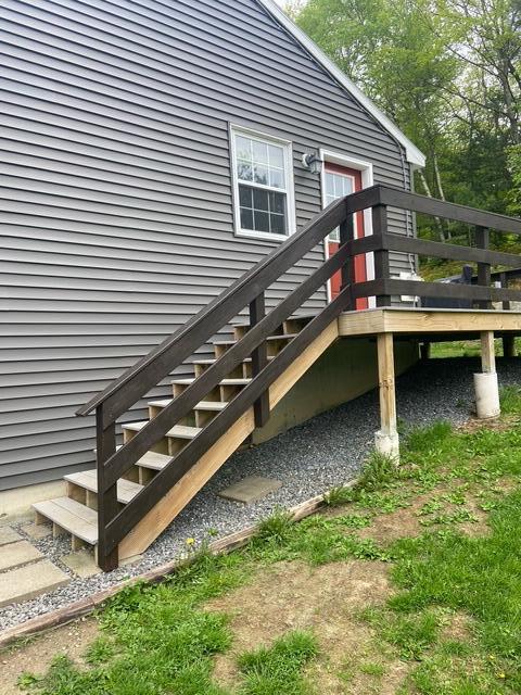 20 Oak Ridge Dr, Chelsea, ME 04330 - wooden deck featuring stairway