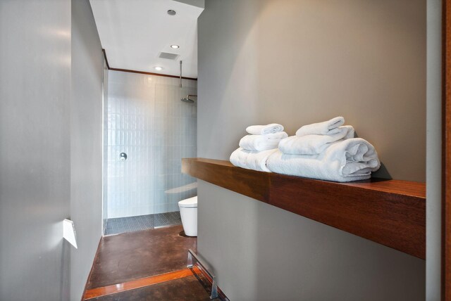 547 Congress St Unit 6, Portland, ME 04101 - stairway with concrete floors and tile walls