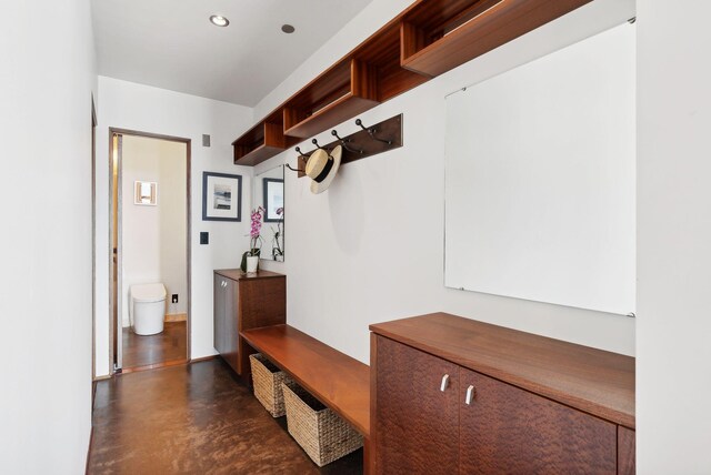 547 Congress St Unit 6, Portland, ME 04101 - mudroom with concrete flooring and recessed lighting