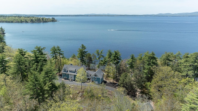 view from above of property featuring a water and mountain view