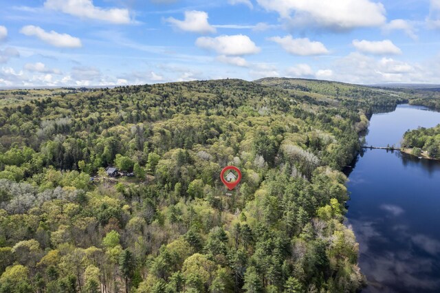23 Woodland Rd, Winthrop, ME 04364 - aerial overview of property's location with a forest and a large body of water