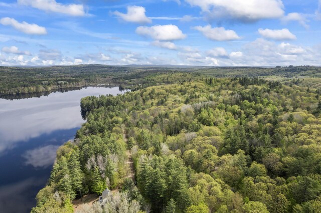 23 Woodland Rd, Winthrop, ME 04364 - aerial view of property and surrounding area featuring a heavily wooded area and a large body of water