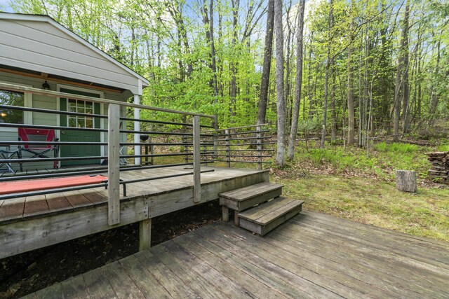 23 Woodland Rd, Winthrop, ME 04364 - view of wooden deck
