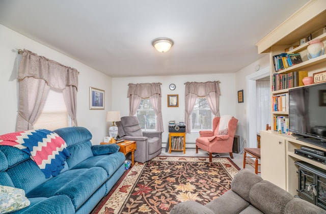 1 High St, Hallowell, ME 04347 - living area with a baseboard heating unit and baseboard heating