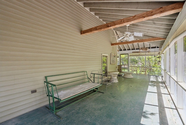 248 Morse Rd, Norway, ME 04268 - unfurnished sunroom with ceiling fan and plenty of natural light