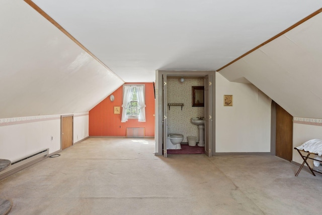 248 Morse Rd, Norway, ME 04268 - additional living space featuring vaulted ceiling and carpet floors
