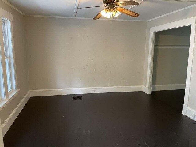 30 Patterson St, Augusta, ME 04330 - spare room with a ceiling fan, baseboards, and crown molding