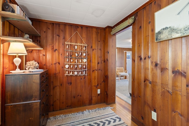 19 Fairhaven Ave, Saco, ME 04072 - entrance foyer with hardwood / wood-style floors and wooden walls