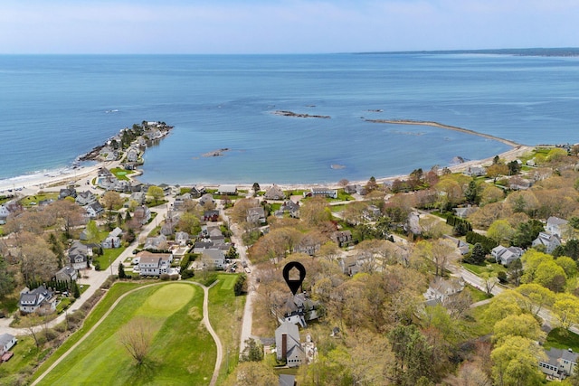 14 Oak St, Kennebunk, ME 04043 - aerial overview of property's location with a large body of water and nearby suburban area