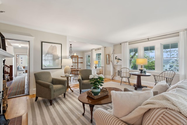 14 Oak St, Kennebunk, ME 04043 - living area with wood finished floors and baseboards