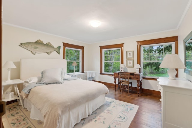14 Oak St, Kennebunk, ME 04043 - bedroom with light wood-style flooring, crown molding, and baseboards