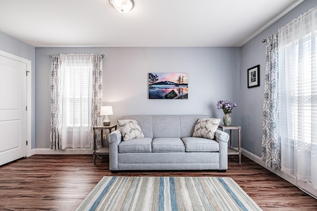 6 D St, Bridgton, ME 04009 - living room featuring wood finished floors and baseboards