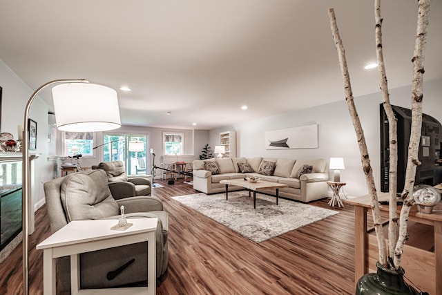 6 D St, Bridgton, ME 04009 - living room featuring wood finished floors and recessed lighting