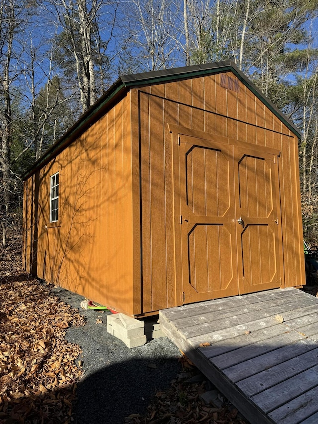 view of shed