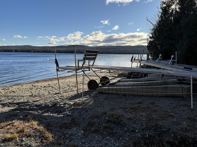 dock with a boat ramp and a water view
