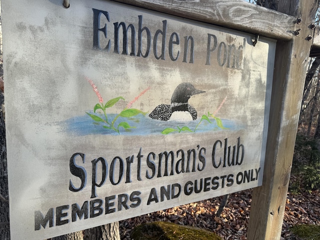 view of community sign