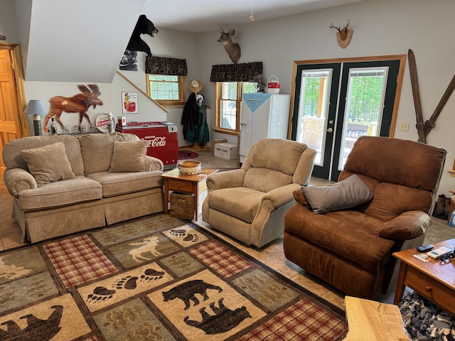 11 Cherry Dr, Embden, ME 04958 - living room with french doors