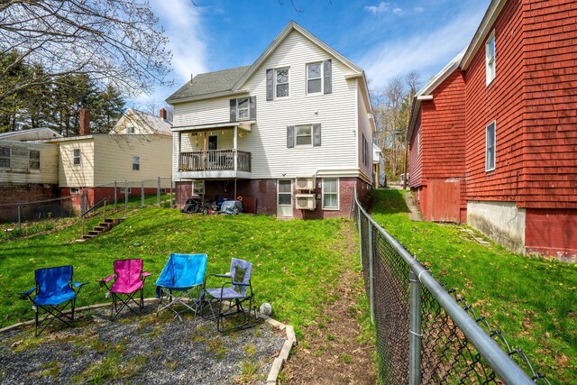 31 King St, Waterville, ME 04901 - rear view of property featuring brick siding and cooling unit