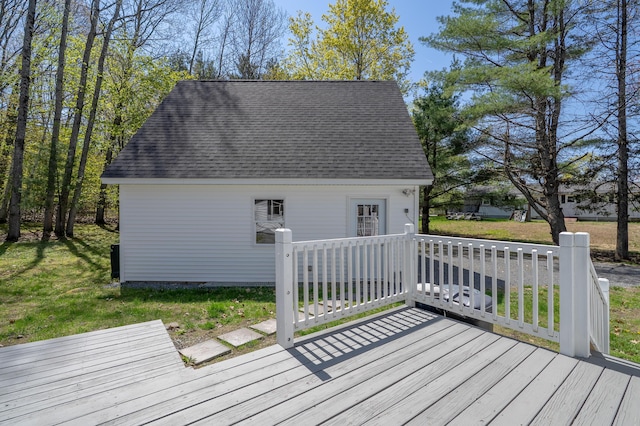 46 Silver Rdg, Veazie, ME 04401 - wooden deck with a yard
