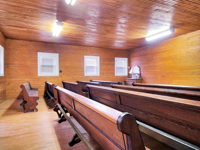 112 Buker Rd, Litchfield, ME 04350 - miscellaneous room featuring wooden ceiling and wood finished floors