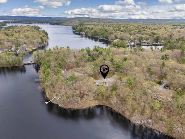 16 Gin Mill Ln, Windham, ME 04062 - aerial view of property's location featuring a heavily wooded area and a nearby body of water