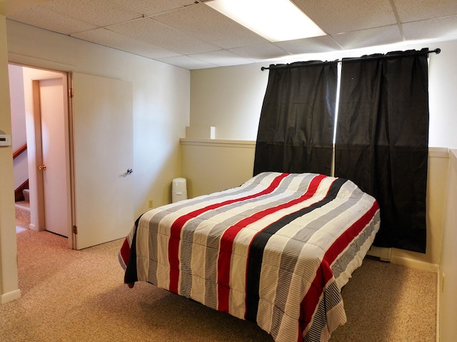 141 Cushman Rd, Winslow, ME 04901 - bedroom with carpet and a drop ceiling