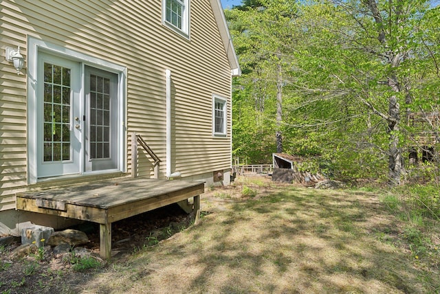 76 Asbury Ln, Acton, ME 04001 - view of yard featuring french doors