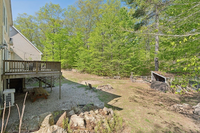 76 Asbury Ln, Acton, ME 04001 - view of yard with a deck and stairway