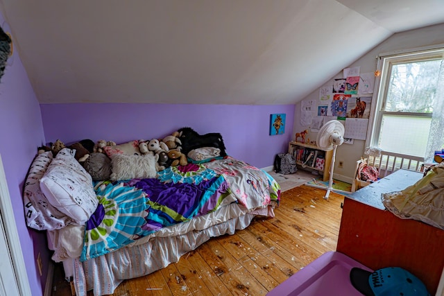 40 Merrow Rd, Auburn, ME 04210 - bedroom with vaulted ceiling and hardwood / wood-style floors