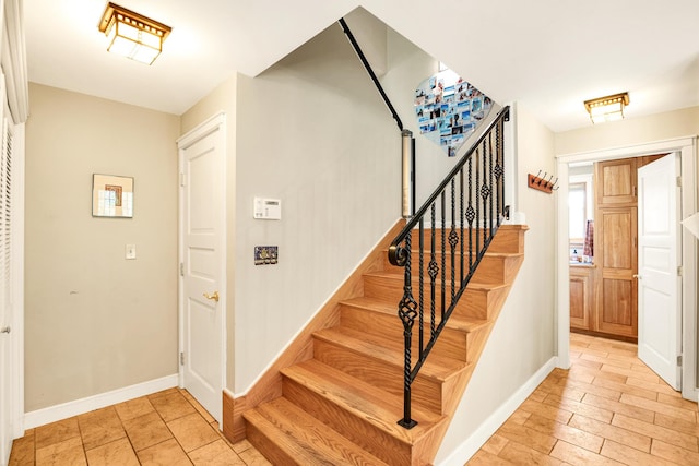 43 Creek Xing, Eliot, ME 03903 - staircase featuring baseboards