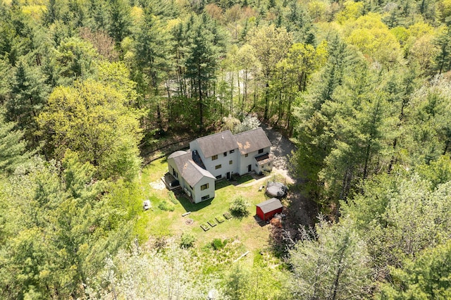 43 Creek Xing, Eliot, ME 03903 - aerial view of property and surrounding area featuring a heavily wooded area