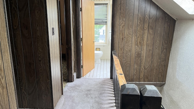 706 Crescent Ave, Rumford, ME 04276 - hallway with a textured wall and carpet floors