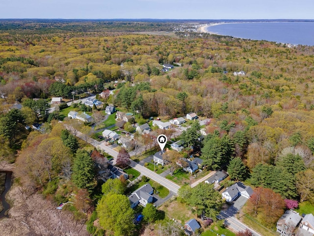 456 Ferry Rd, Saco, ME 04072 - aerial view of property's location with a forest, a large body of water, and nearby suburban area
