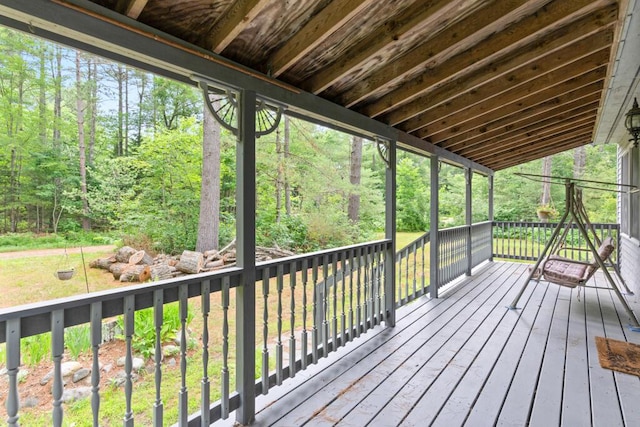 184 Long St, Limerick, ME 04048 - wooden terrace with a view of trees
