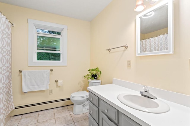 184 Long St, Limerick, ME 04048 - full bath featuring a baseboard radiator, vanity, and tile patterned floors