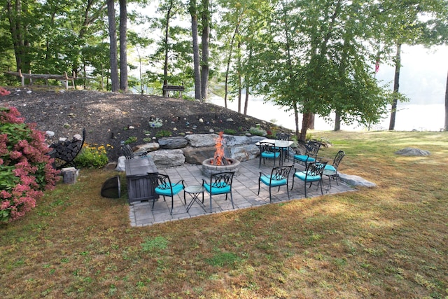 7 Passby Point Rd, Windham, ME 04062 - view of patio / terrace with an outdoor fire pit