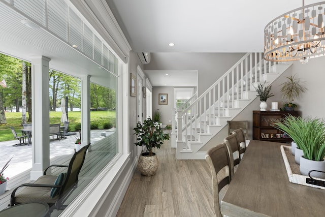 7 Passby Point Rd, Windham, ME 04062 - foyer featuring plenty of natural light, wood finished floors, stairs, recessed lighting, and baseboards