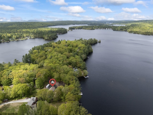 7 Passby Point Rd, Windham, ME 04062 - aerial view of a heavily wooded area and a nearby body of water