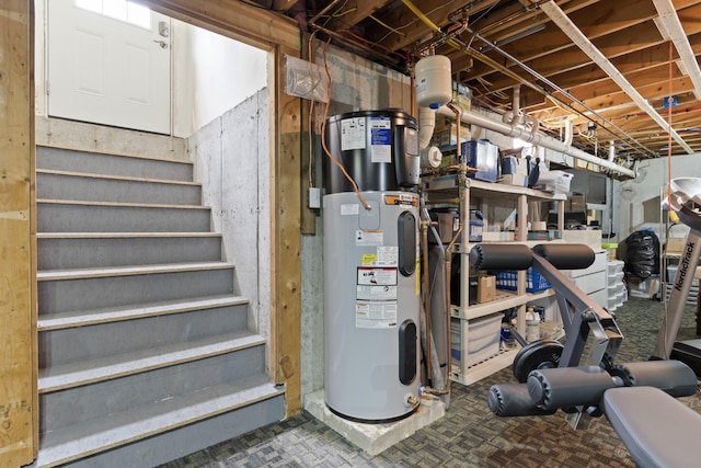 7 Passby Point Rd, Windham, ME 04062 - unfinished below grade area with heat pump water heater and stairs