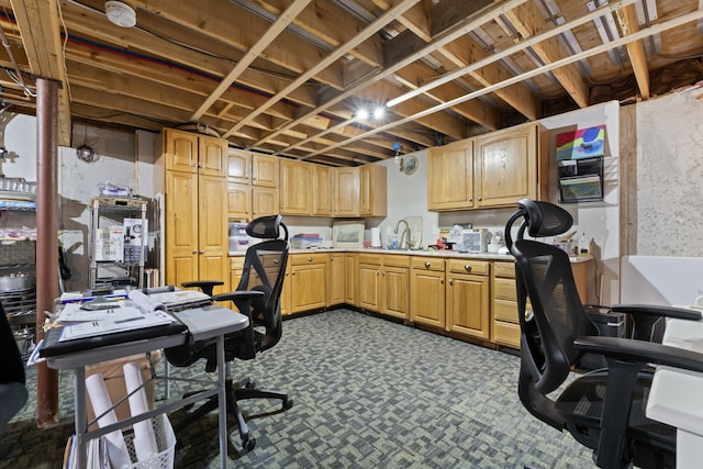 7 Passby Point Rd, Windham, ME 04062 - home office with a sink and dark carpet