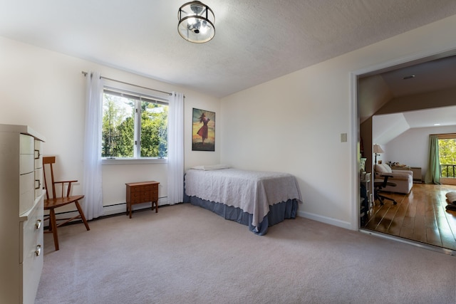 738 Litchfield Rd, Bowdoin, ME 04287 - carpeted bedroom with baseboards and a textured ceiling