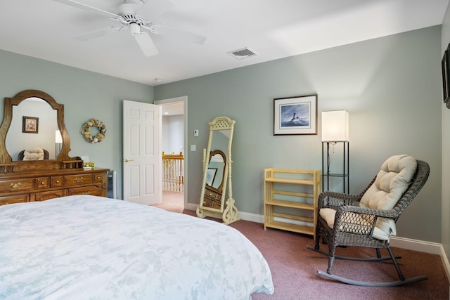 356 Brixham Rd, Eliot, ME 03903 - bedroom featuring dark colored carpet, baseboards, and a ceiling fan
